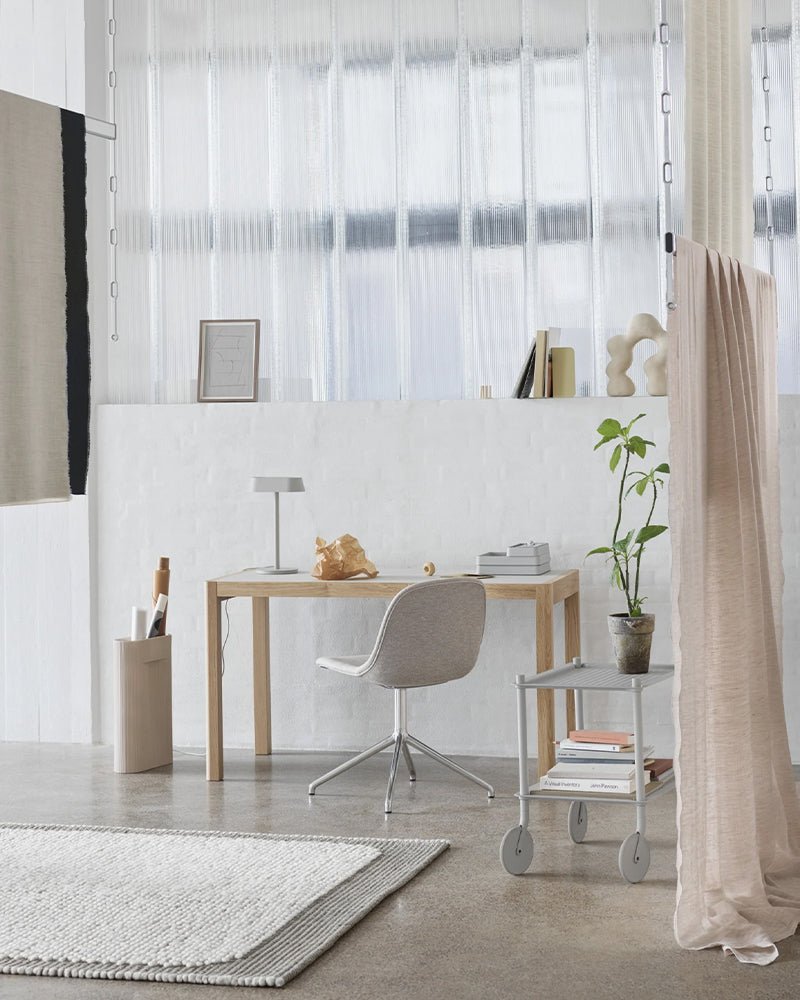 Flow mały - Jasnoszary wózek fryzjerski - Perforowany metal